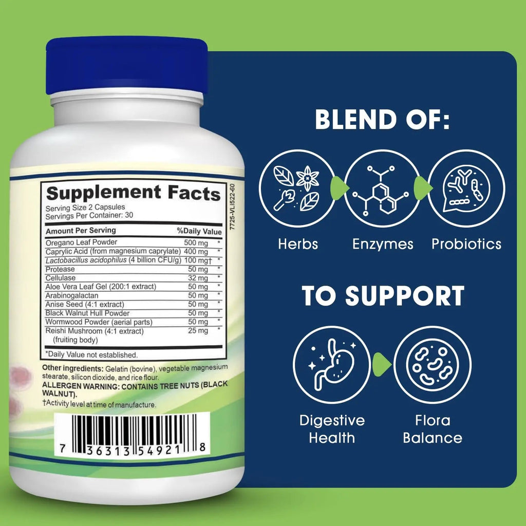 Candida Cleanse Support and Detox with Natural Herbs, probiotics and Oregano Oil Horizon Supplements Au supplements