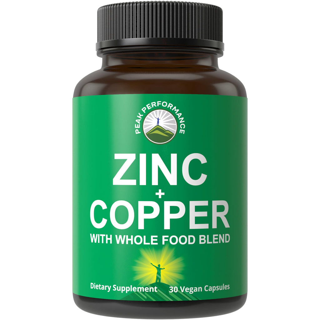 Zinc with Copper + Whole Food Blend of 25 Vegetables and Fruits for Max Absorption. Immune Support Supplement Capsules. Two Essential Minerals for Immunity. Zinc Vitamin Pills for Men and Women. Peak Performance Au supplements