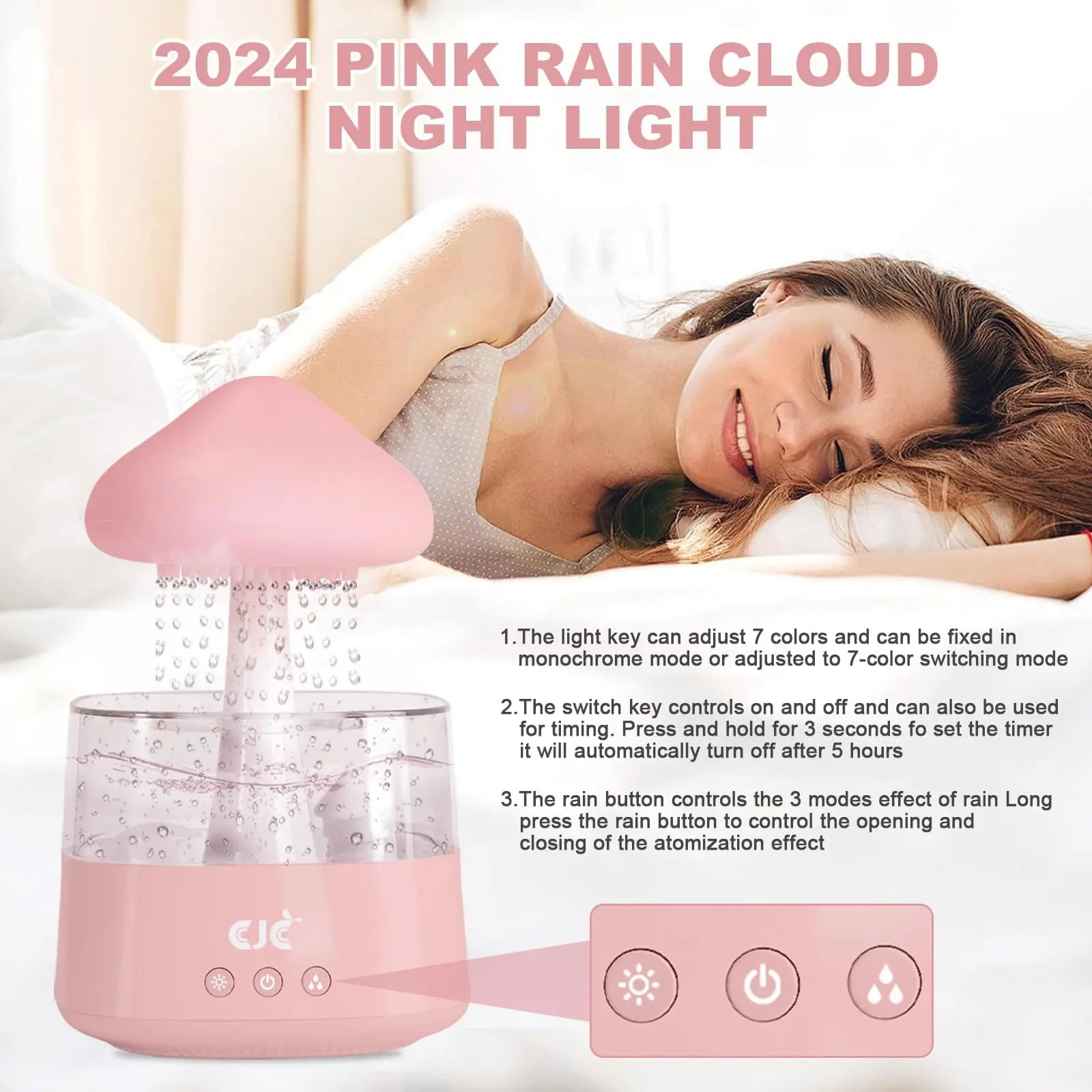 Humidifiers for Bedroom, 7 Color-Changing Led Night Lights, Aromatherapy Essential Oil cjc Au supplements