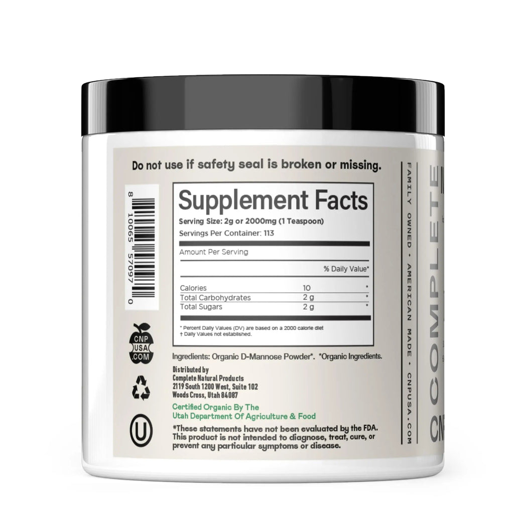CNP Organic D Mannose Powder 2000mg - Powder D Mannose Supplement for UTI Support, Pure D-Mannose Powder from Guar Beans, Vegan Non GMO Clean Formula, Bladder Urinary Tract Health Supplement Use Complete Natural Products Au supplements