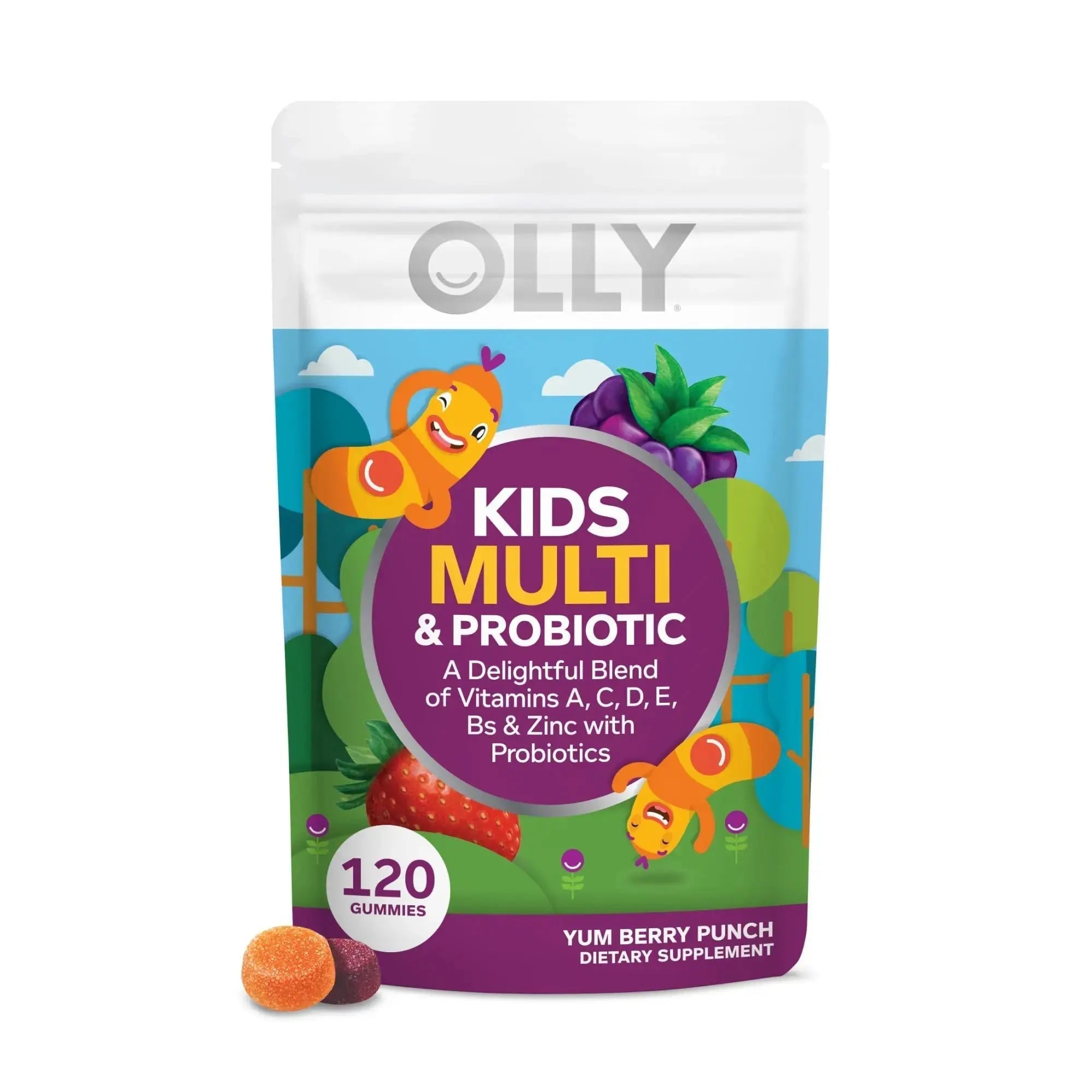 OLLY Kids Multivitamin & Probiotic Gummy, Digestive Support, Vitamins A, D, C, E, B, Zinc, Chewable Supplement OLLY Au supplements