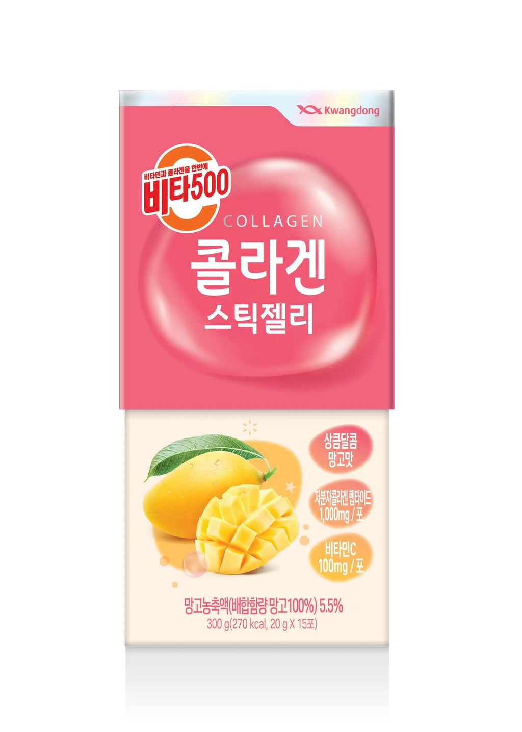 KWANGDONG Vita500 Mango Collagen Peptides Stick Jelly, with Vitamin C, to Support Skin KWANGDONG Au supplements