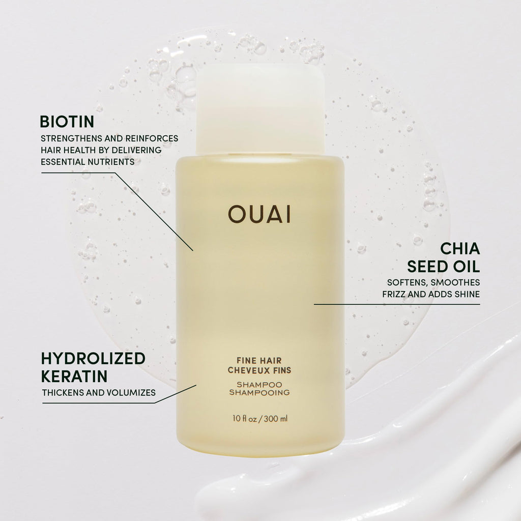 OUAI Fine Shampoo Travel Size - Volumizing Shampoo with Strengthening Keratin, Biotin & Chia Seed Oil for Fine Hair - For Clean, Weightless Body - Paraben, Phthalate & Sulfate Free Hair Care (3 Fl Oz) OUAI Au supplements