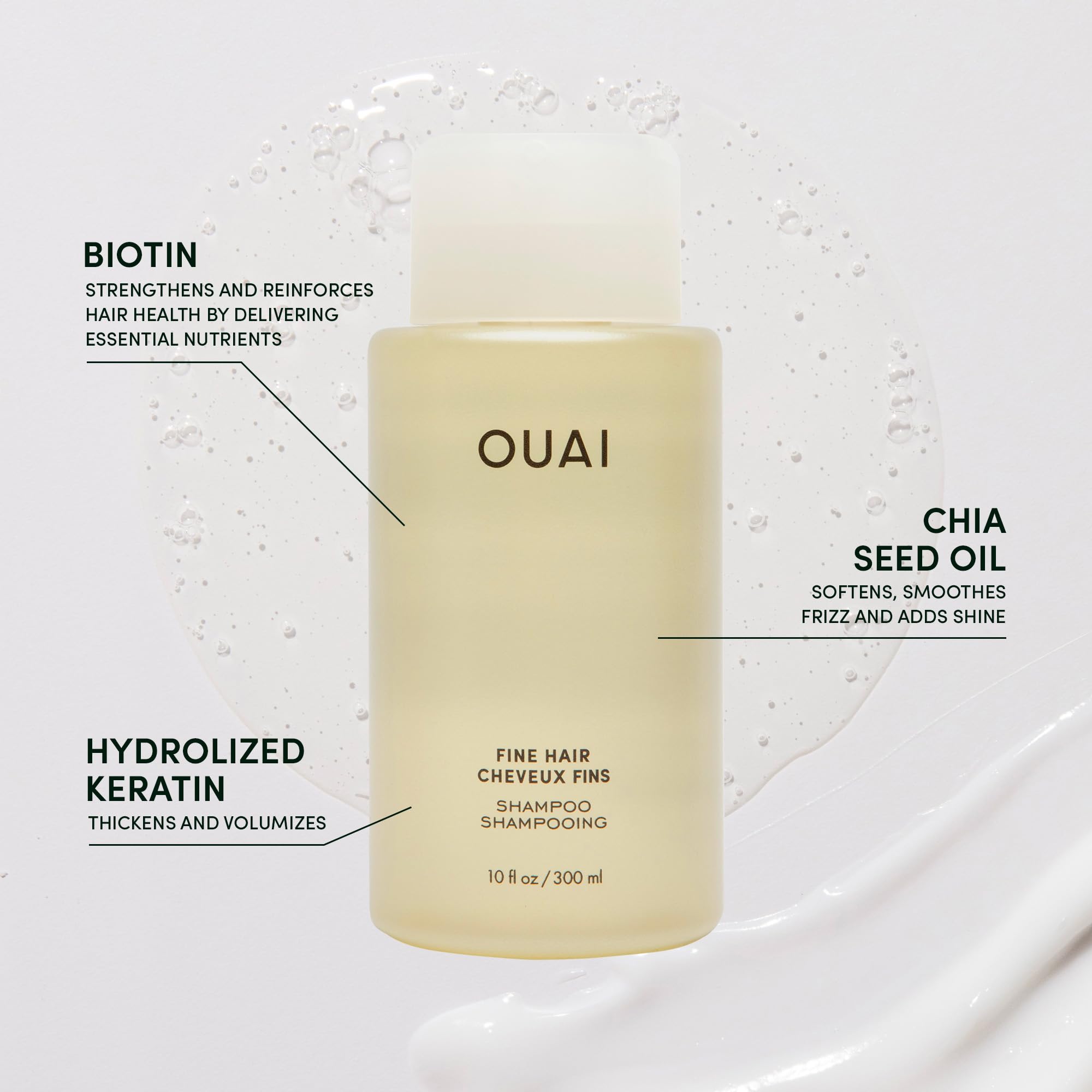 OUAI Fine Shampoo Travel Size - Volumizing Shampoo with Strengthening Keratin, Biotin & Chia Seed Oil for Fine Hair - For Clean, Weightless Body - Paraben, Phthalate & Sulfate Free Hair Care (3 Fl Oz) OUAI Au supplements