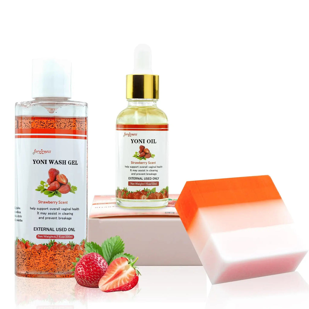 Yoni Wash Yoni Oil Yoni Bar Soap for Women PH Balance, Strawberry Body Oil, Feminine Wash forvirness Au supplements