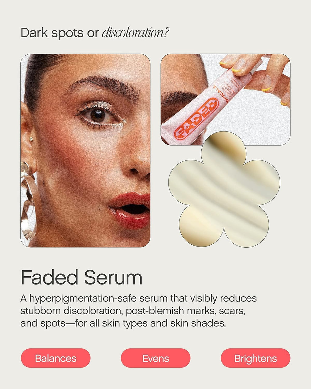 Topicals Faded Brightening and Clearing Serum | Reduces Discoloration, Post-Blemish Marks, Scars and Spots