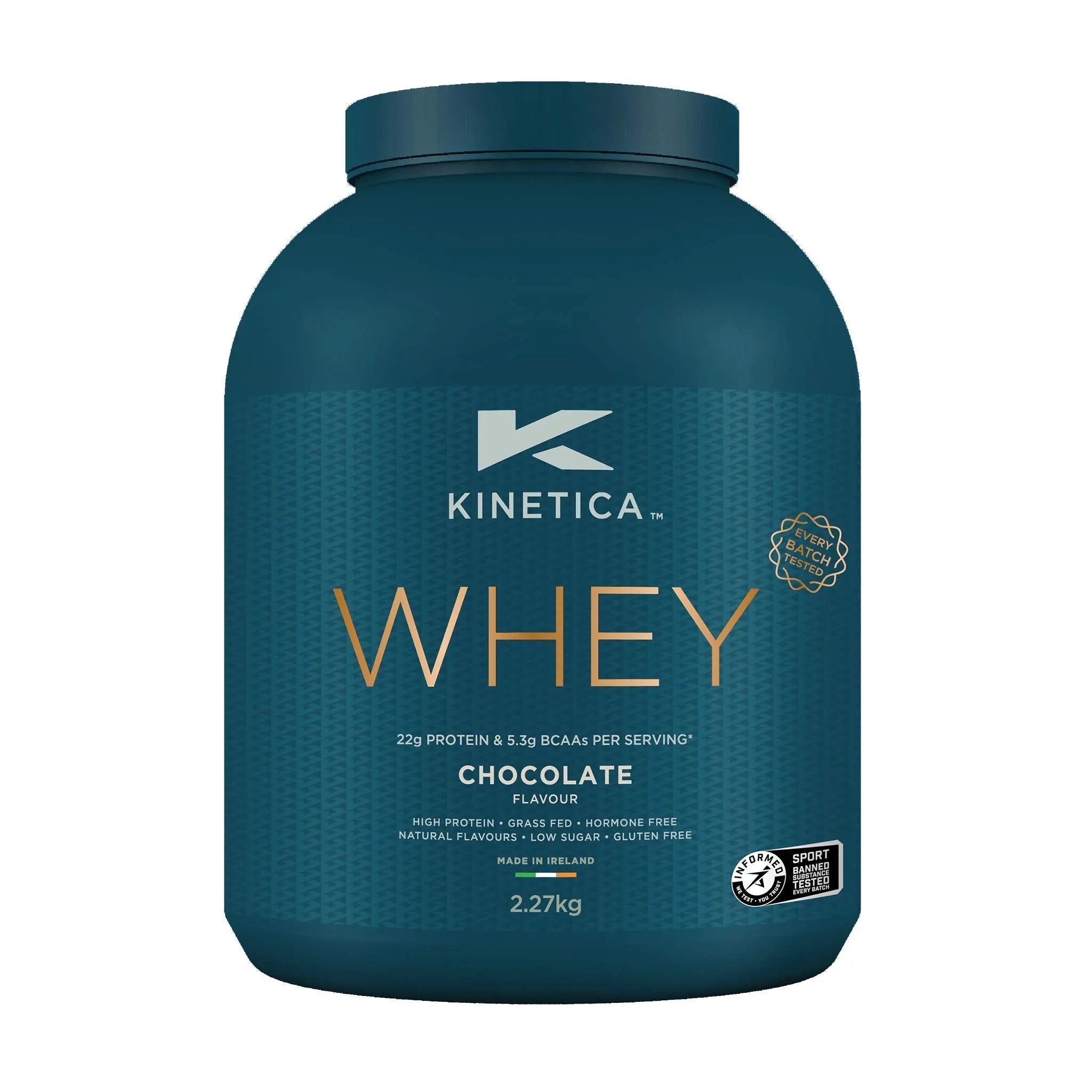 Kinetica Chocolate Whey Protein Powder | 2.27kg | 22g Protein per Serving | 76 Servings Kinetica Au supplements