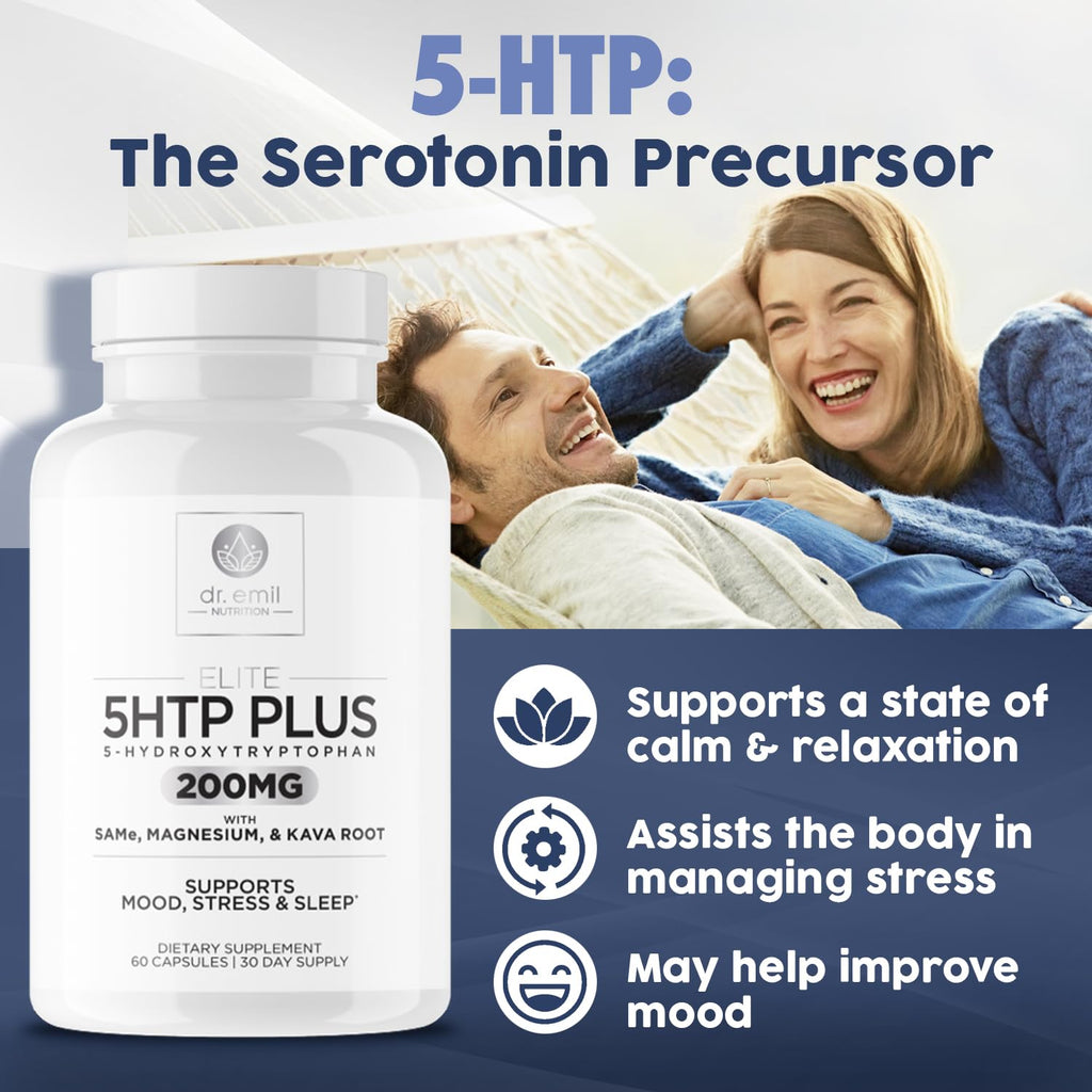 200 MG 5-HTP Elite with Kava Root Extract, Magnesium & SAM-e to Maintain Normal DR EMIL NUTRITION Au supplements