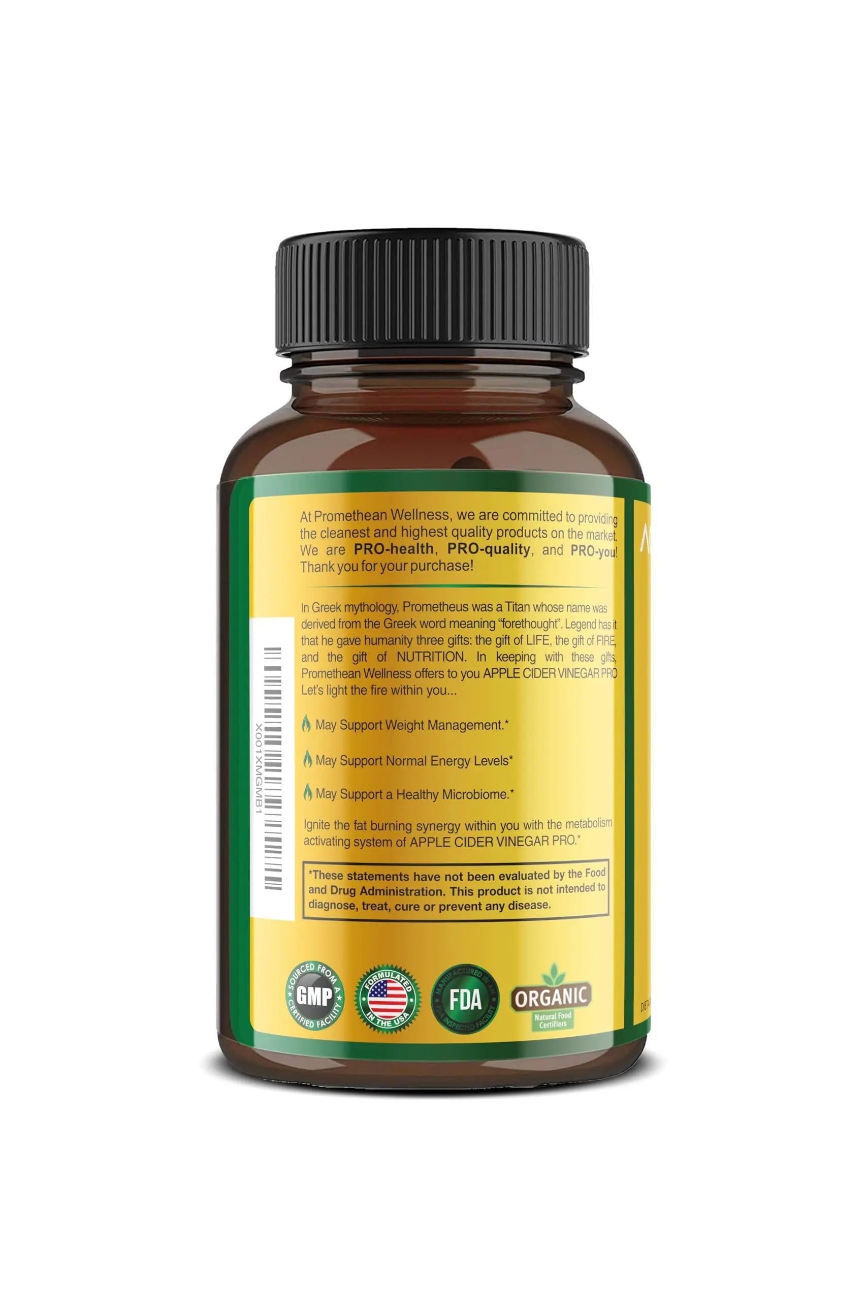 Certified Organic Apple Cider Vinegar Capsules Pro with Mother Acv Pills Detox Promethean Wellness Au supplements