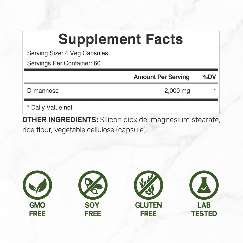 DEAL SUPPLEMENT D Mannose 500mg Capsules (2,000mg Per Serving), 240 Veggie Pills – Fast Acting Water-Soluble Form – Extra Strength Urinary Tract (UTI) Health Support – Non-GMO, Vegan Friendly DEAL SUPPLEMENT Au supplements