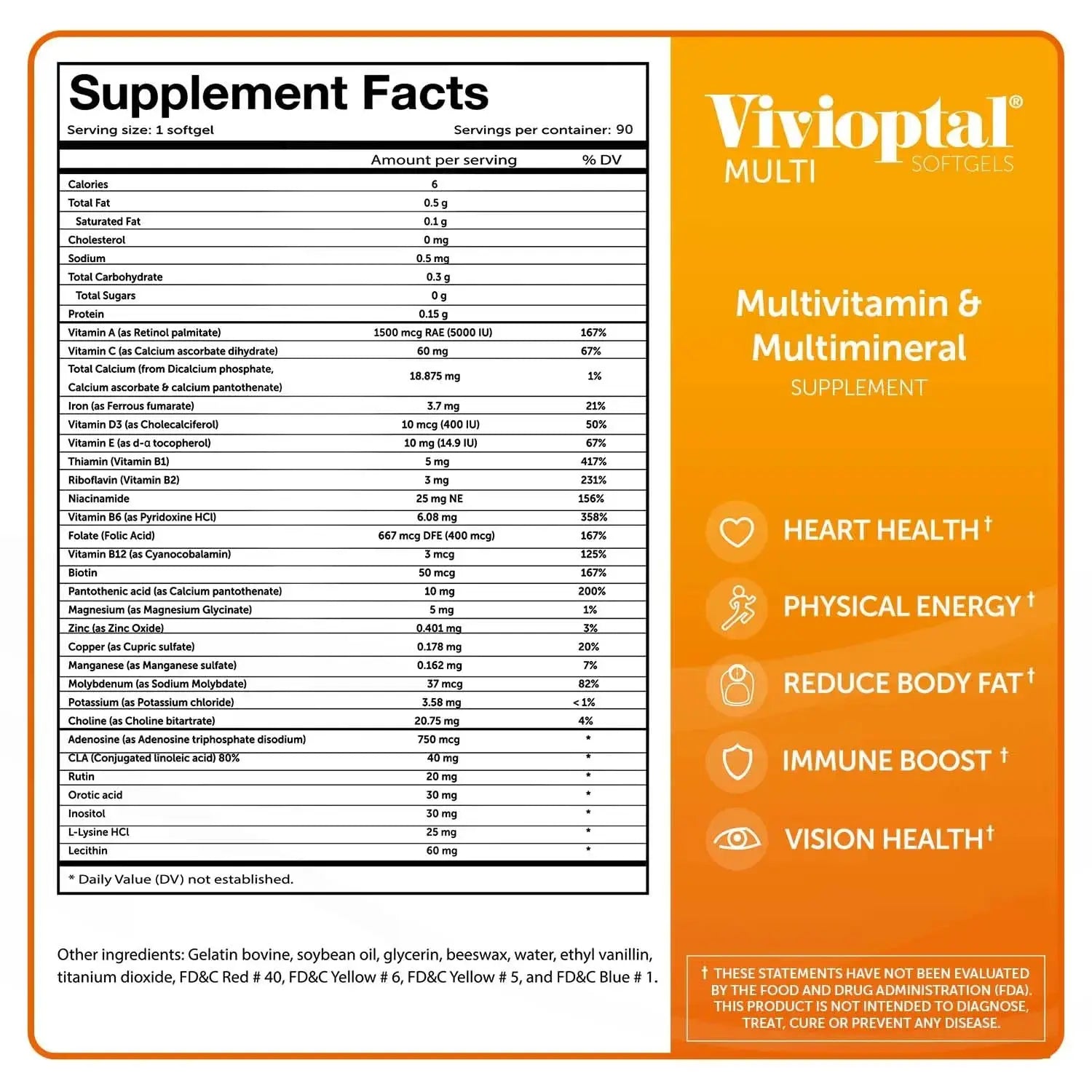 Vivioptal Multi, 90 Softgels (1 Year Supply), Multivitamin & Multimineral, Gluten Free, German Formula Vivioptal Vitamins Au supplements