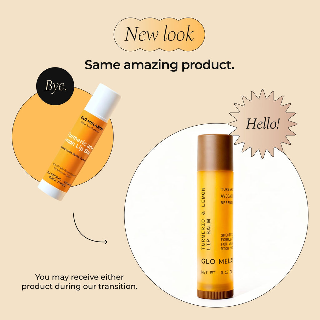 Glo Melanin All Natural Lemon and Turmeric Lip Balm - Natural Lip Balm Illuminate Your Smile