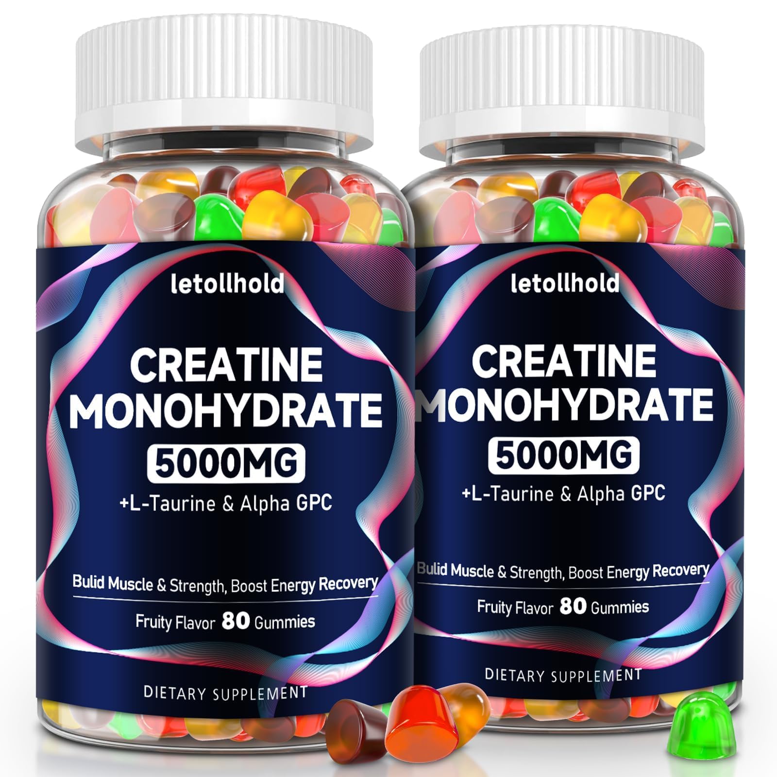 Creatine Monohydrate Gummies 5g for Women & Men - Creatine Gummies for Women Pre Workout Chewables with L-Taurine & Alpha GPC, Sugar-Free Muscle Builder, Energy Boost, Vegan Non-GMO (160 Count) letollhold Au supplements