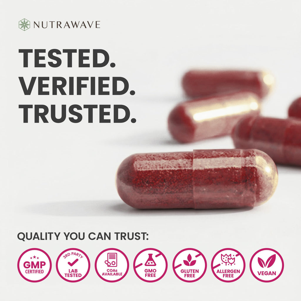 Nutra Wave 1400mg Organic Beet Root Capsules Per Serving – Nitric Oxide Booster for Men – Supports Blood Pressure, Energy, Circulation & Heart Health – Non-GMO, Vegan – 120 Capsules / 60 Day Supply