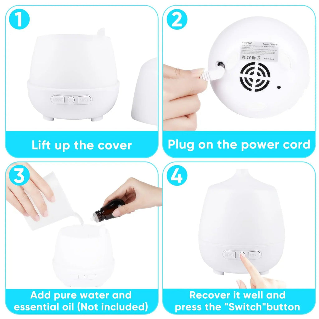 HAPPTWS 220Ml Essential Oil Diffuser - Diffusers for Essential Oils Aromatherapy Diffuser HAPPTWS Au supplements