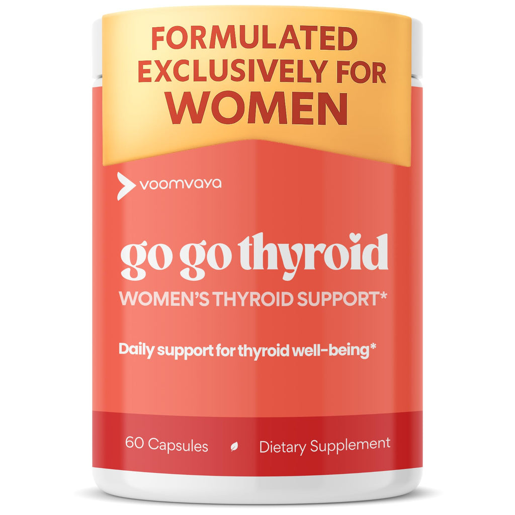VoomVaya Go Go Thyroid - Thyroid Support for Women 30+ - Female-Focused Hormonal Balance & Thyroid Supplement with Iodine, Selenium & L Tyrosine - 3rd Party Tested - 60 Capsules VoomVaya Au supplements