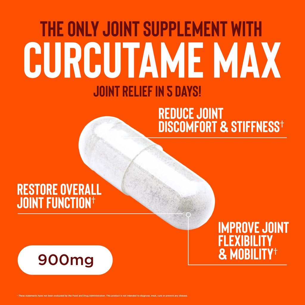 Relaxium Flexium Joint Support Supplement, Drug-Free, with CurcuTame Blend, Turmeric Supplement Formulated to Support Comfort and Mobility, 60 Capsules Relaxium Au supplements