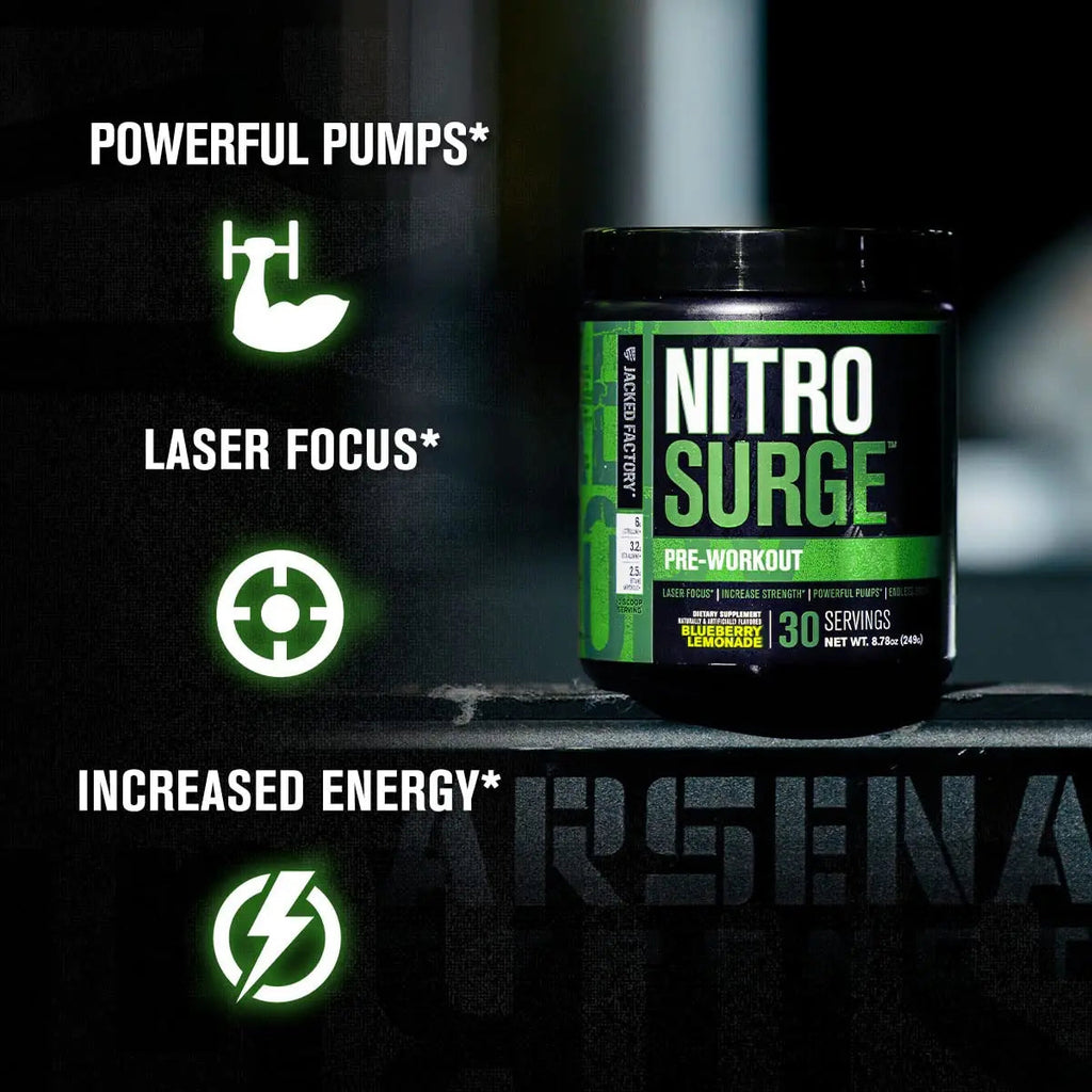 Jacked Factory Nitrosurge Pre-Workout in Fruit Punch & N.O. XT Nitric Oxide Booster Jacked Factory Au supplements