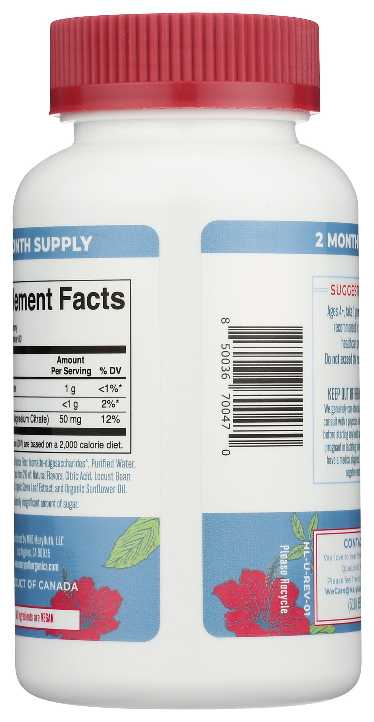 MaryRuth Organics Calm Magnesium Citrate Gummies | 2 Month Supply | Sugar Free | Magnesium Supplement for Adults