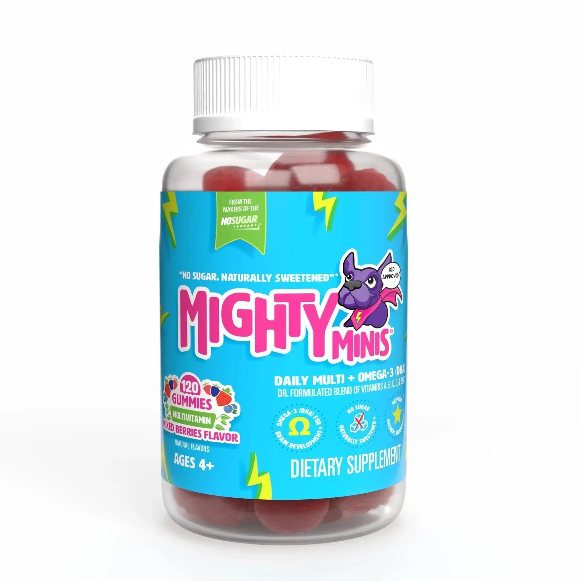 MIGHTY MINIS Slow-Crafted Sugar-Free Kids Multivitamin Gummies with Allulose | Kid-Approved Mixed Berries | for Immunity, Growth, Focus & Mood | MIGHTY MINIS Au supplements