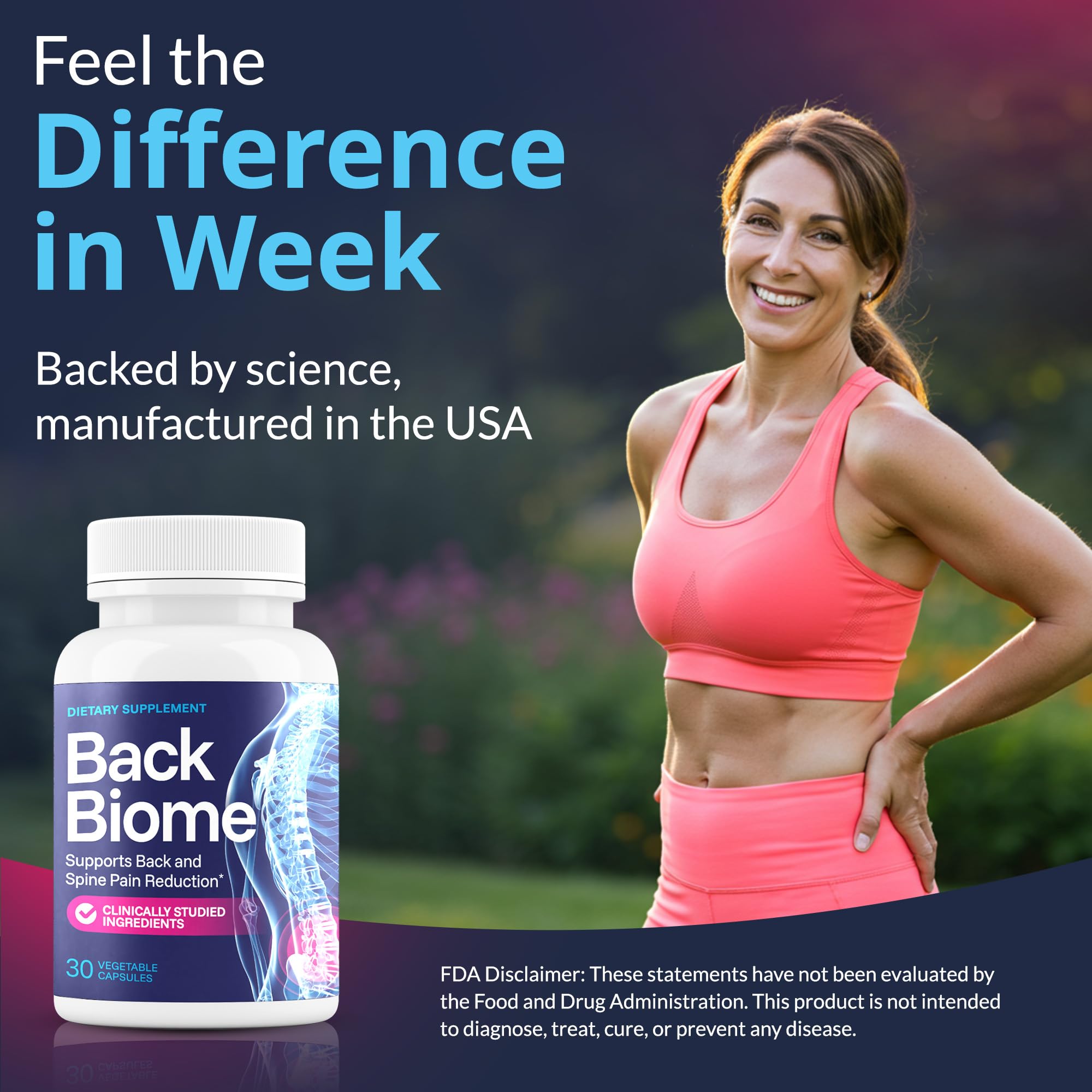 BackBiome – Advanced 7-Strain Probiotic Formula for Gut & Back Health – Supports Digestive Balance, Promotes Spinal Comfort – Non-GMO, Vegan, 30 Capsules BackBiome Au supplements