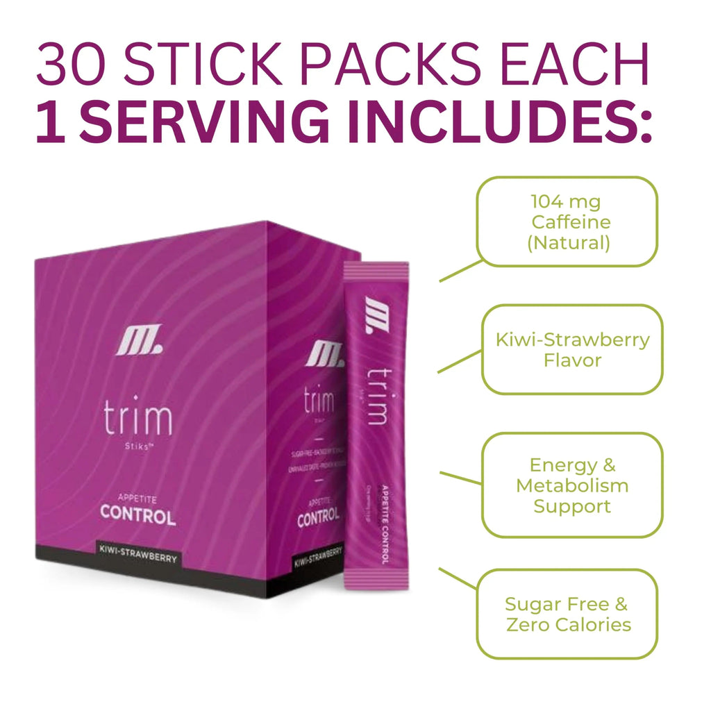 TRIM Stik, Appetite Control, Delicious Kiwi Strawberry beverage, low-calorie, 30 ct Youngevity Au supplements