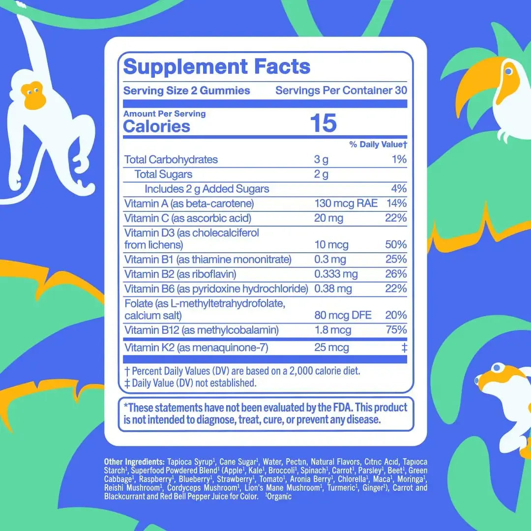First Day Kids Multivitamin Gummies Age 4+, Strawberry & Orange - Kids Vitamins Multivitamin Gummy A C D3 K2 B1 B2 B6 B12 Folate, Immunity & Brain Function FIRST DAY Au supplements