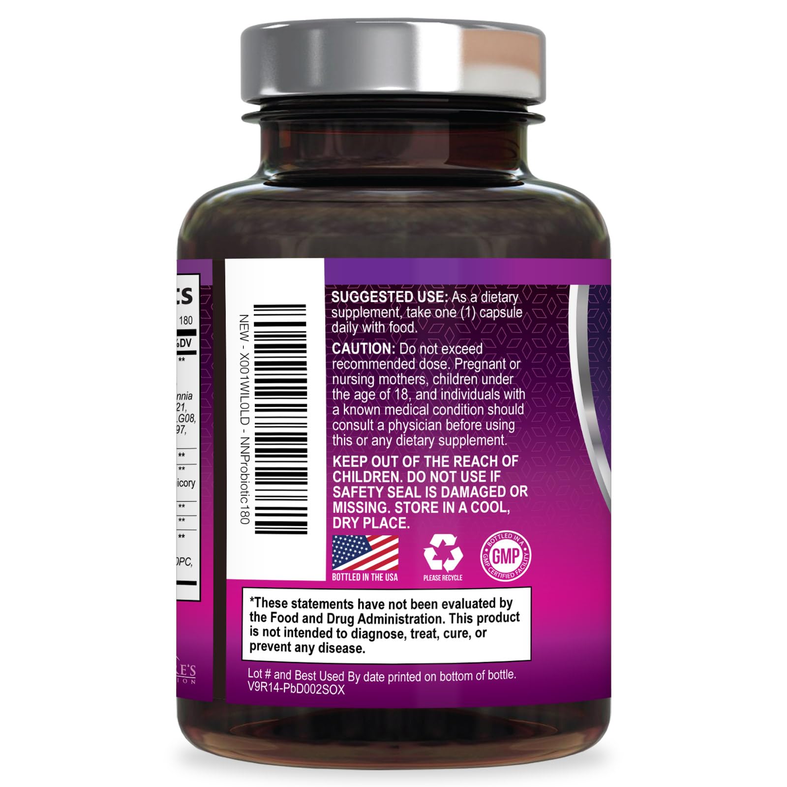 Probiotics for Digestive Gut Health - 50 Billion CFU Per Capsule, 10 Premium Strains & Prebiotics - Best Probiotics for Women & Men, Occasional Constipation, Gas, Immune Health Support - 180 Capsules
