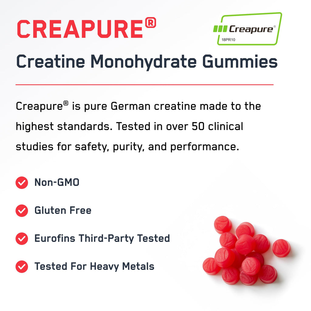 SteelFit Creapure Creatine Monohydrate Gummies for Men & Women, Juicy Watermelon - Gym Workout Nutritional Supplements for Muscle Gain, Brain Health & Strength Building Dietary Supplement, 120 Gummies SteelFit Au supplements