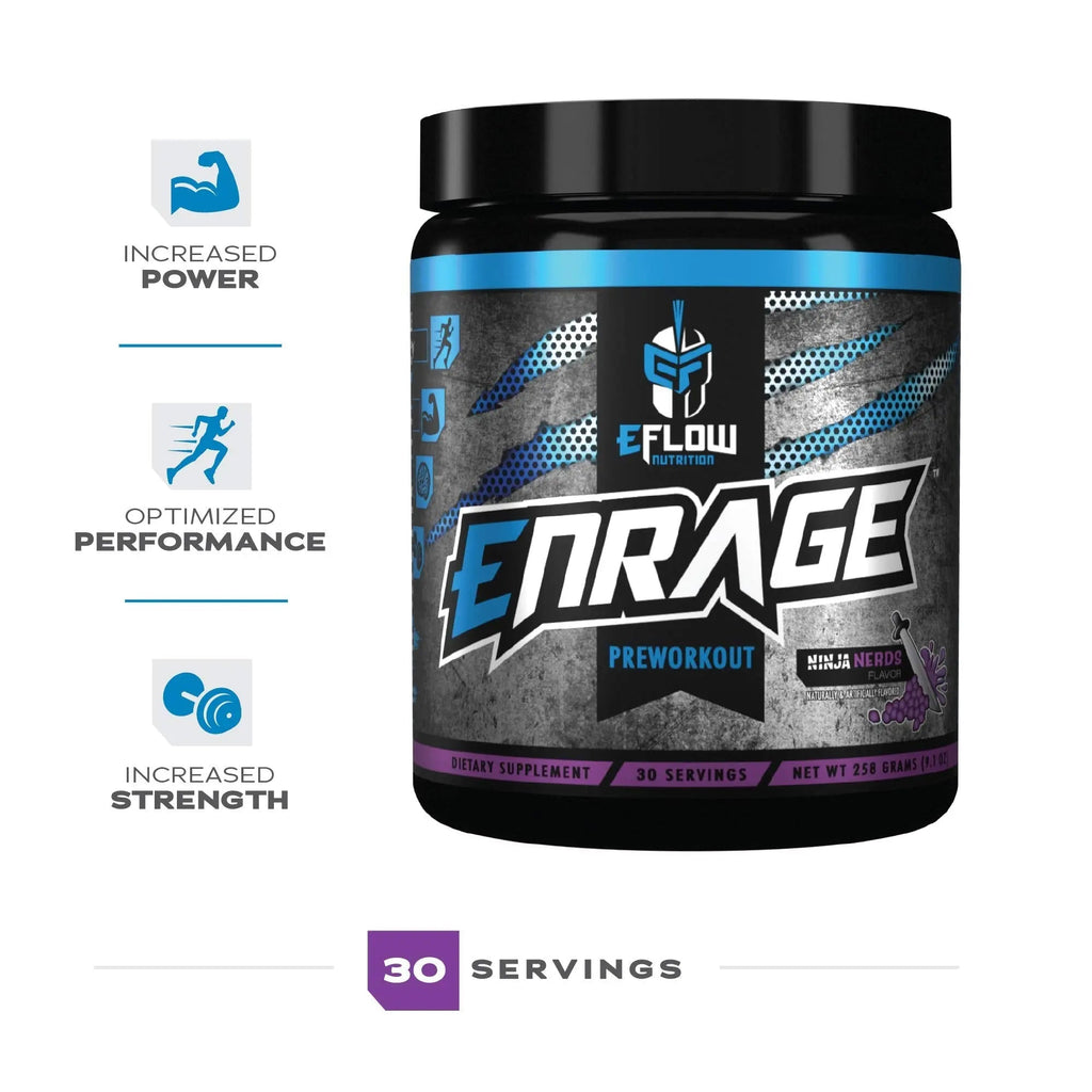 eFlow Nutrition ENRAGE Pre Workout - Energy, Focus, Pumps, and Strength - Ninja Nerds eFlow Nutrition Au supplements