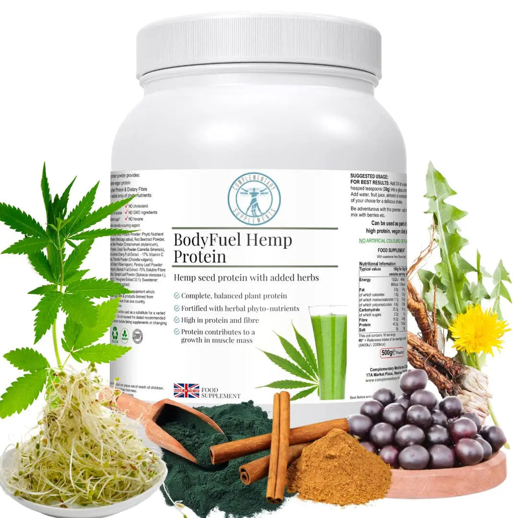 Complementary Supplements - BodyFuel Hemp Protein Powder Plus 14 Superfoods & Phytonutrients Complementary Supplements Au supplements