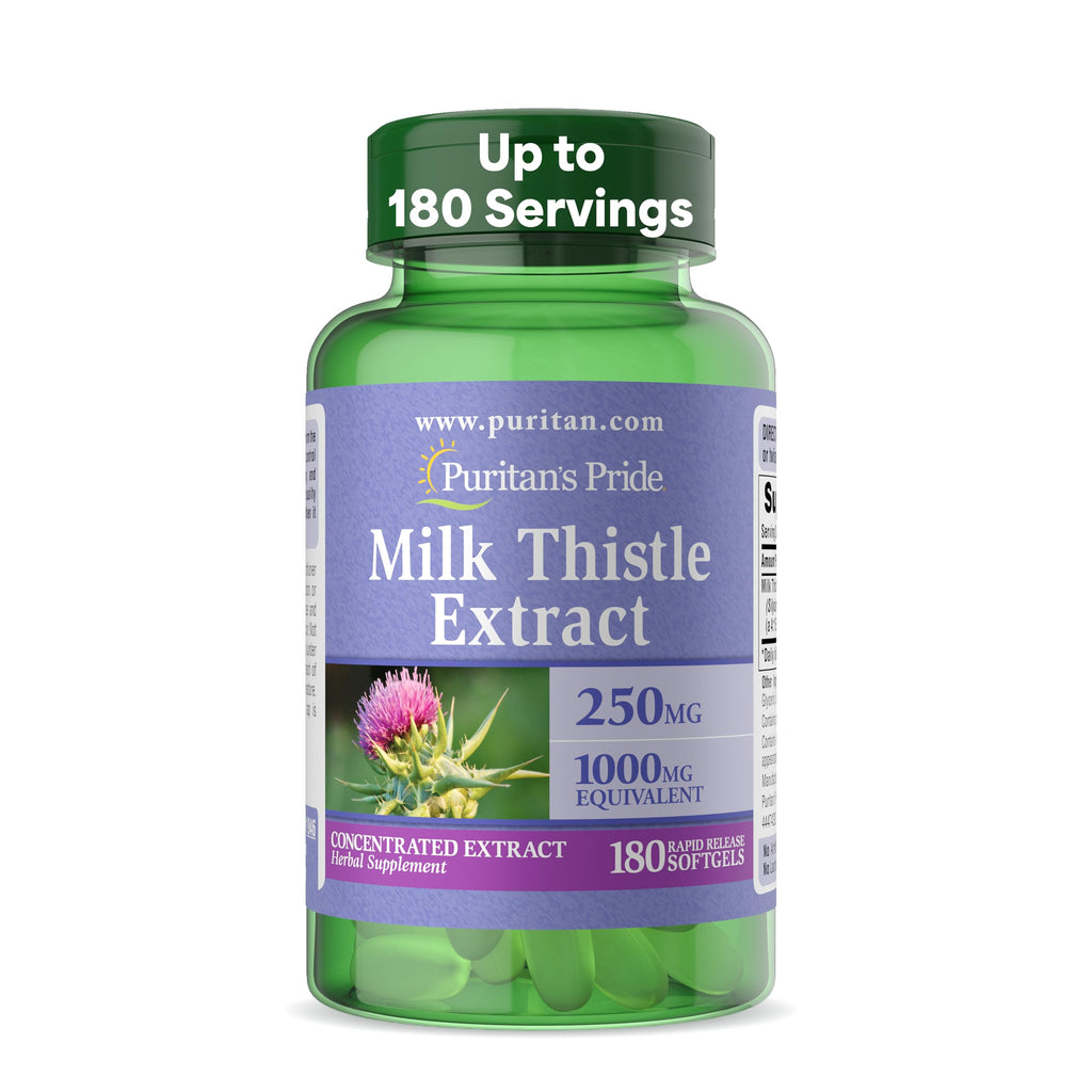 Puritan's Pride Milk Thistle Silymarin 4:1 Concentration Extract 250 mg (1000 mg Equivalent)