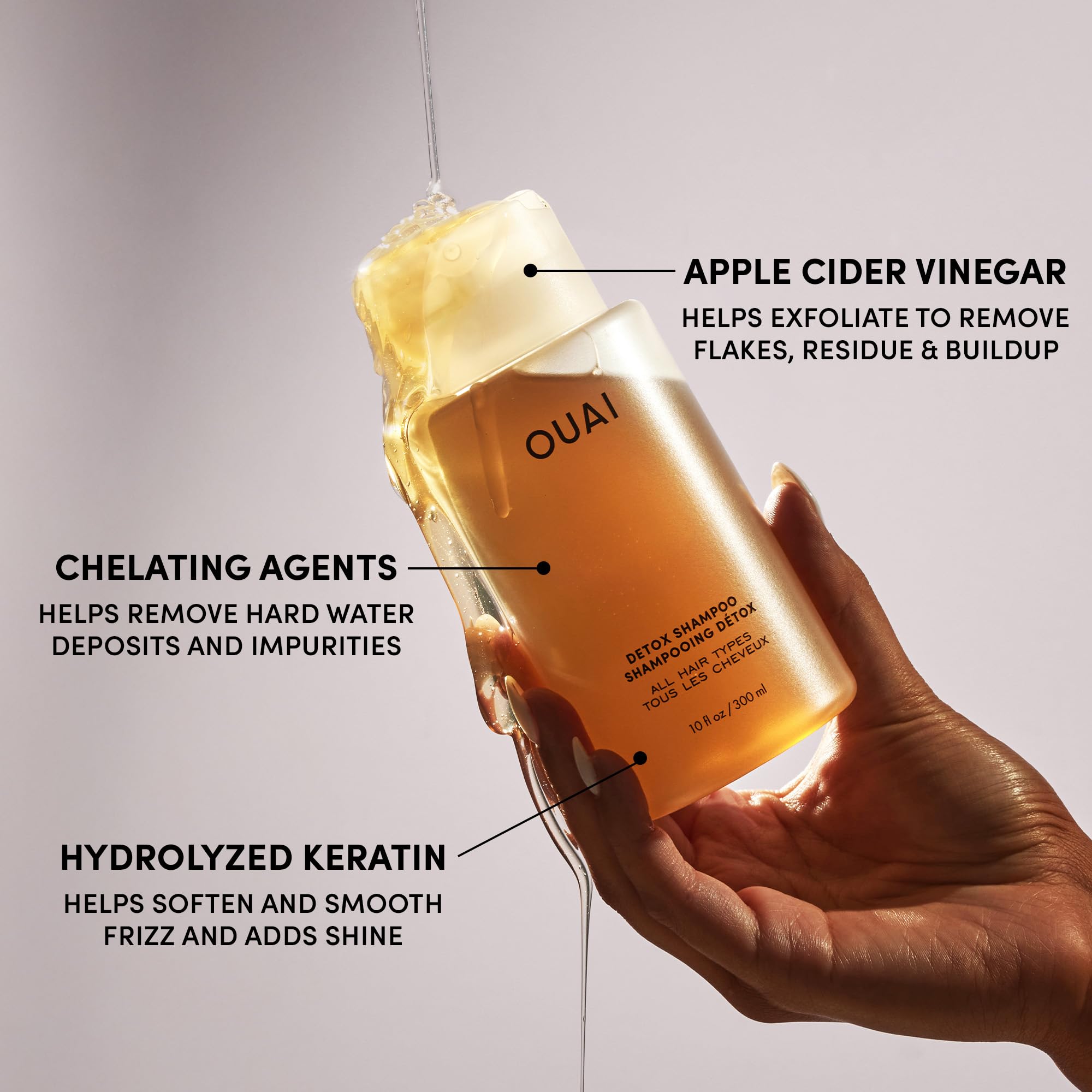 OUAI Detox Shampoo Refill - Clarifying Shampoo for Build Up, Dirt, Oil, Product and Hard Water - Apple Cider Vinegar & Keratin for Clean, Refreshed Hair - Sulfate-Free Hair Care (32 oz) OUAI Au supplements