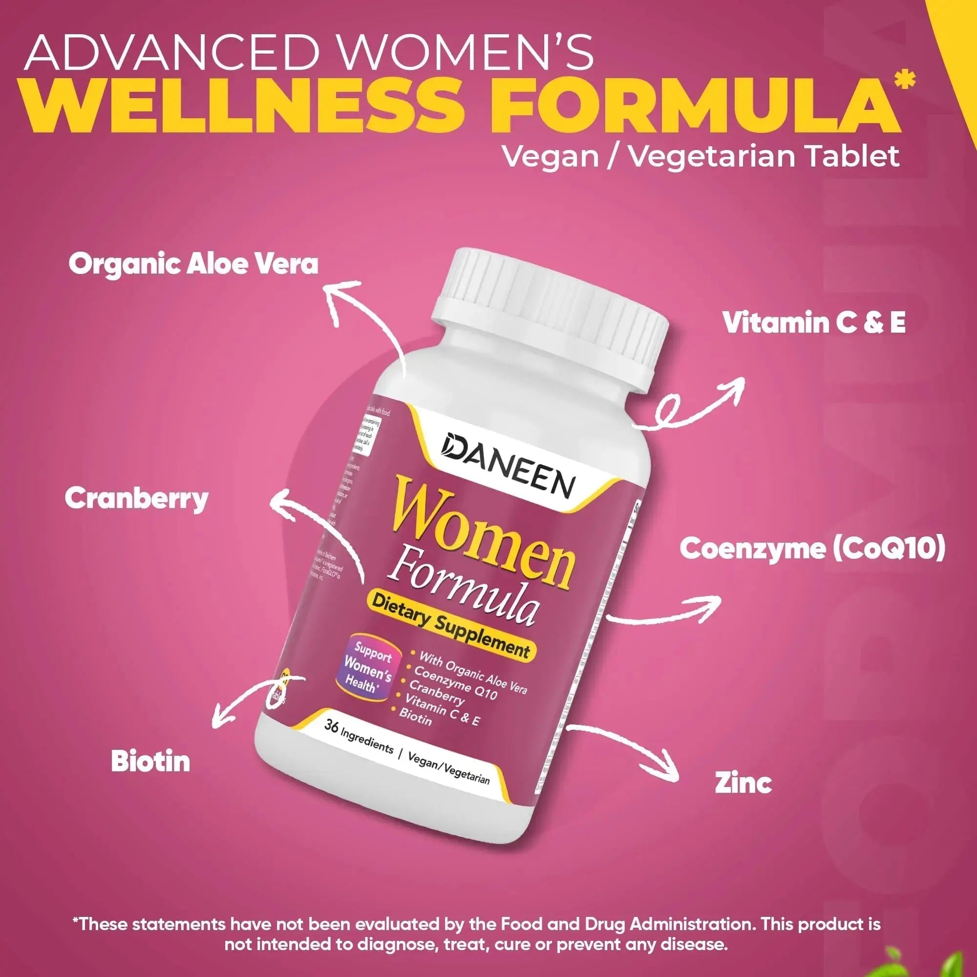 DANEEN Daily Multivitamin for Women - 36 Essential Ingredients - 90 Tablets - Vitamins for Women Multivitamin DANEEN Au supplements