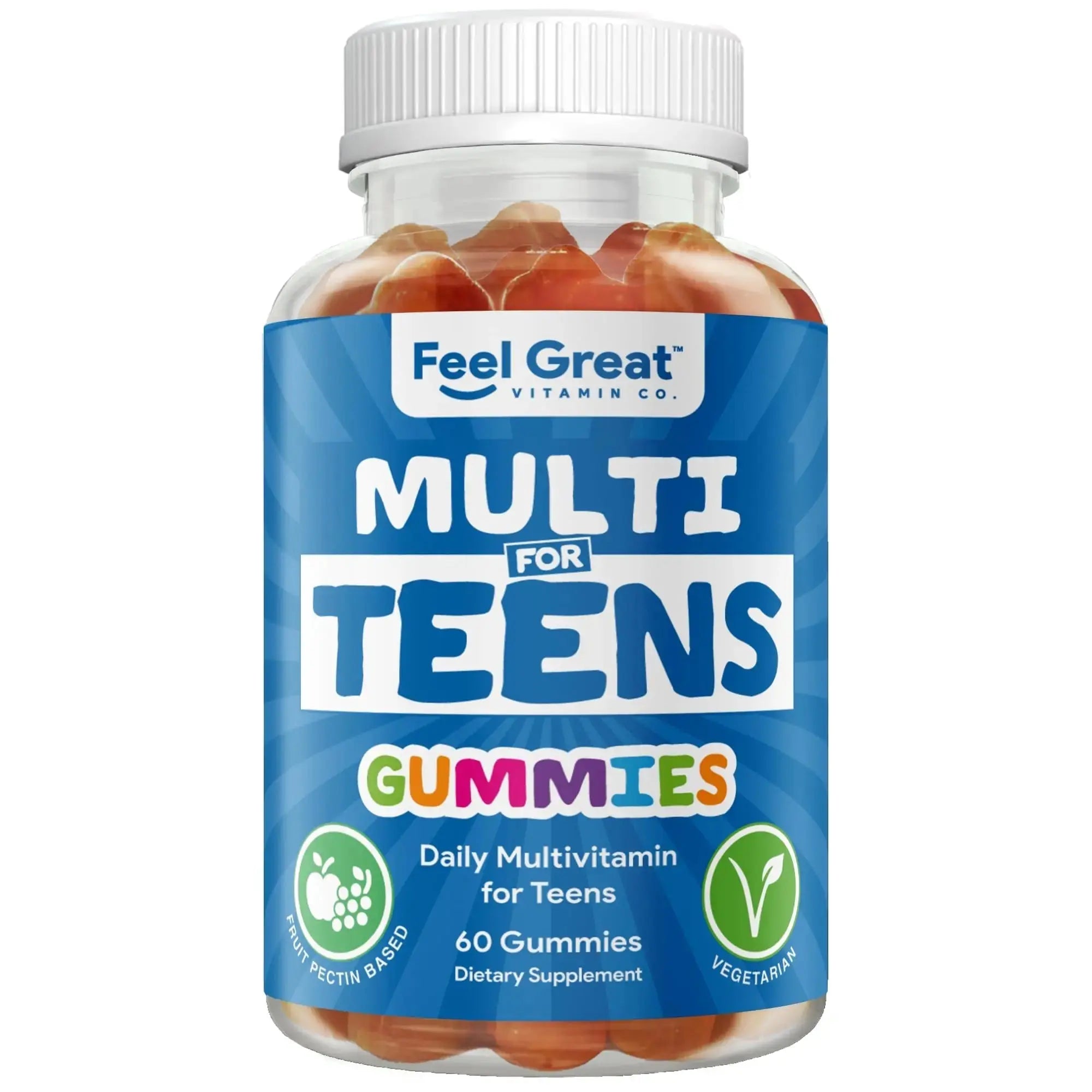 Feel Great Teen Vitamins Multivitamin Gummies | Citrus & Strawberry Flavor for Teen Boys & Girls | for Bone, Muscle & Immune Support | The Feel Great Vitamin Company Au supplements