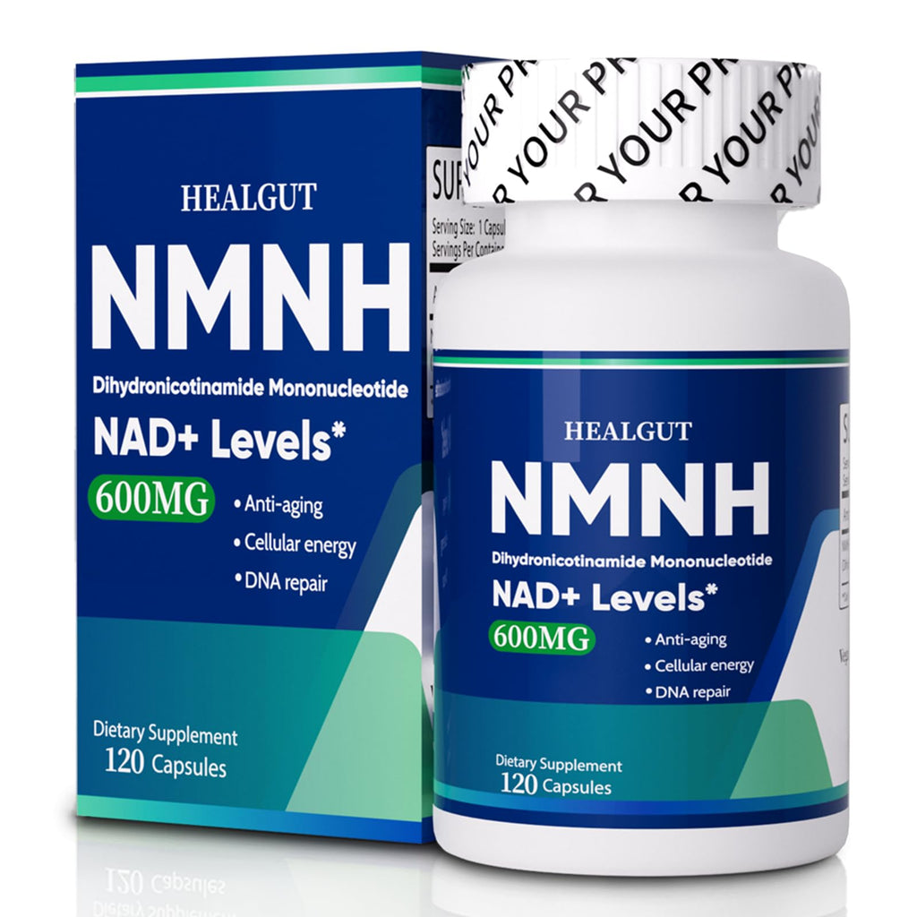 Pure NMNH(NMN Supplement Alternative)(Dihydronicotinamide Mononucleotide)for Women with Skin Aging 600mg: NAD Supplement for Anti-Aging Breakthrough - Boost NAD+ levels Liposome Capsules 120 Servings HEALGUT Au supplements