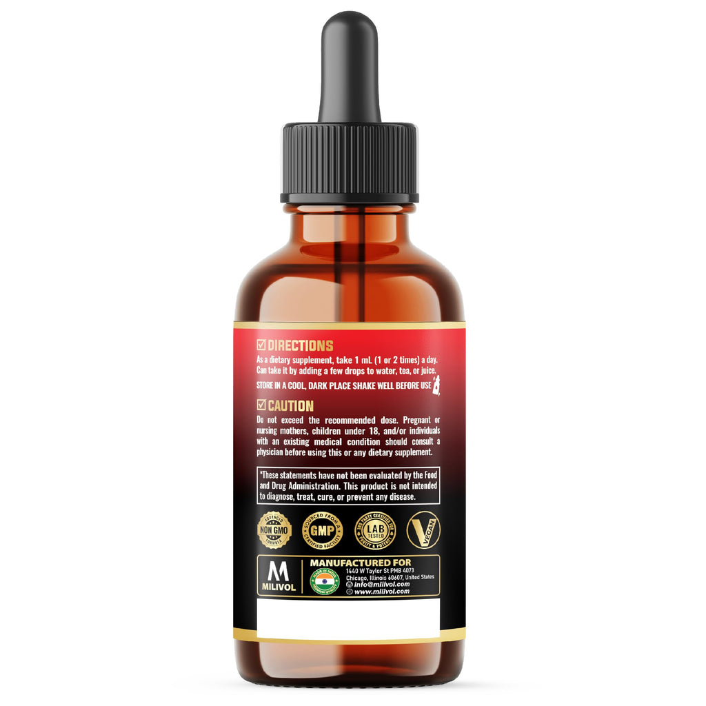 MILIVOL 5in1 NAD+ Liquid Drops w/Nicotinamide Riboside NR 900mg, Quercetin 500mg, Trans-resveratrol 500mg, Vitamin D3-C - Cellular Energy & Repair, Vitality, Healthy Aging - 1FL Oz - 1 Month Supply MILIVOL Au supplements