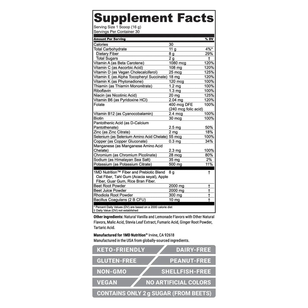 1MD Nutrition CardioFitMD - Vegan Beets Superfood Keto-Friendly Heart Health Powder 1MD Nutrition Au supplements