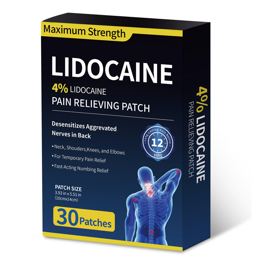 SZLGANG 4% Lidocaine Pain Relief Patches - (Large, 30, Count) Maximum Strength Relief for Back, Neck, Shoulder, Joint & Muscle Pain, 3.9”x 5.5”-03O SZLGANG Au supplements