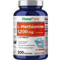 NusaPure L Methionine 1200mg | 200 Capsules | Non-GMO | Vegan Supplement NusaPure Au supplements