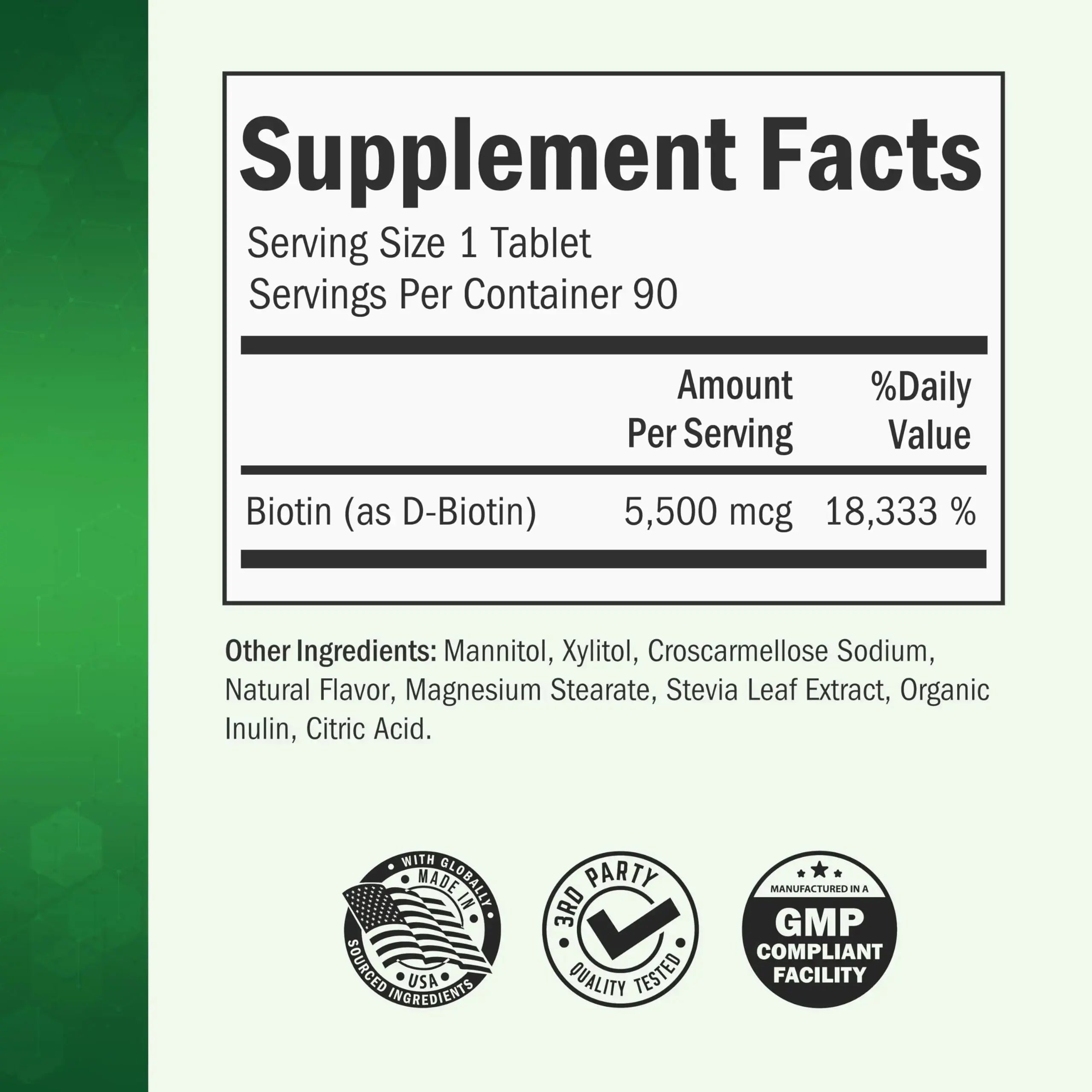 BioSchwartz Bariatric Biotin Chewable Tablets - 5500mcg Biotin per Serving - Green Apple Flavor, 3 Month Supply - Sugar-Free Hair Skin Nails Vitamins BioSchwartz Au supplements
