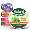 Healspot Nootropic Caffeine Pouches, Energy Pouches with 50mg Caffeine | Taurine | Vitamin B12 | Alpha-GPC | L-Theanine, Focus and Energy Supplements Variety Packs 5 Flavors Healspot Au supplements
