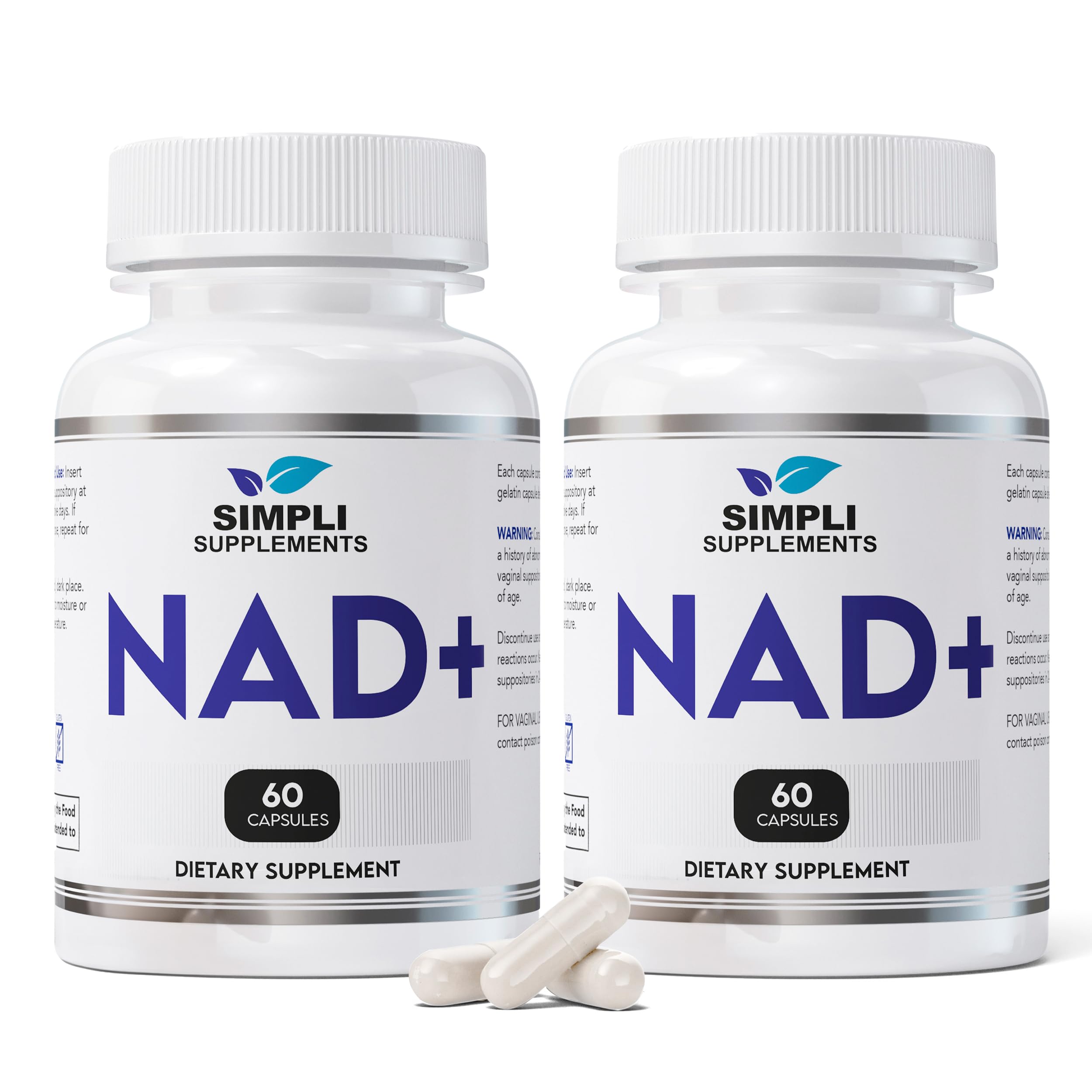 NAD Supplement for Anti-Aging and Cell Regeneration | NAD Booster 500mg Per Serving | NMN Supplement Alternative | Similar to Nicotinamide Riboside | 120 Capsules (2 Month Supply) Simpli Supplements Au supplements