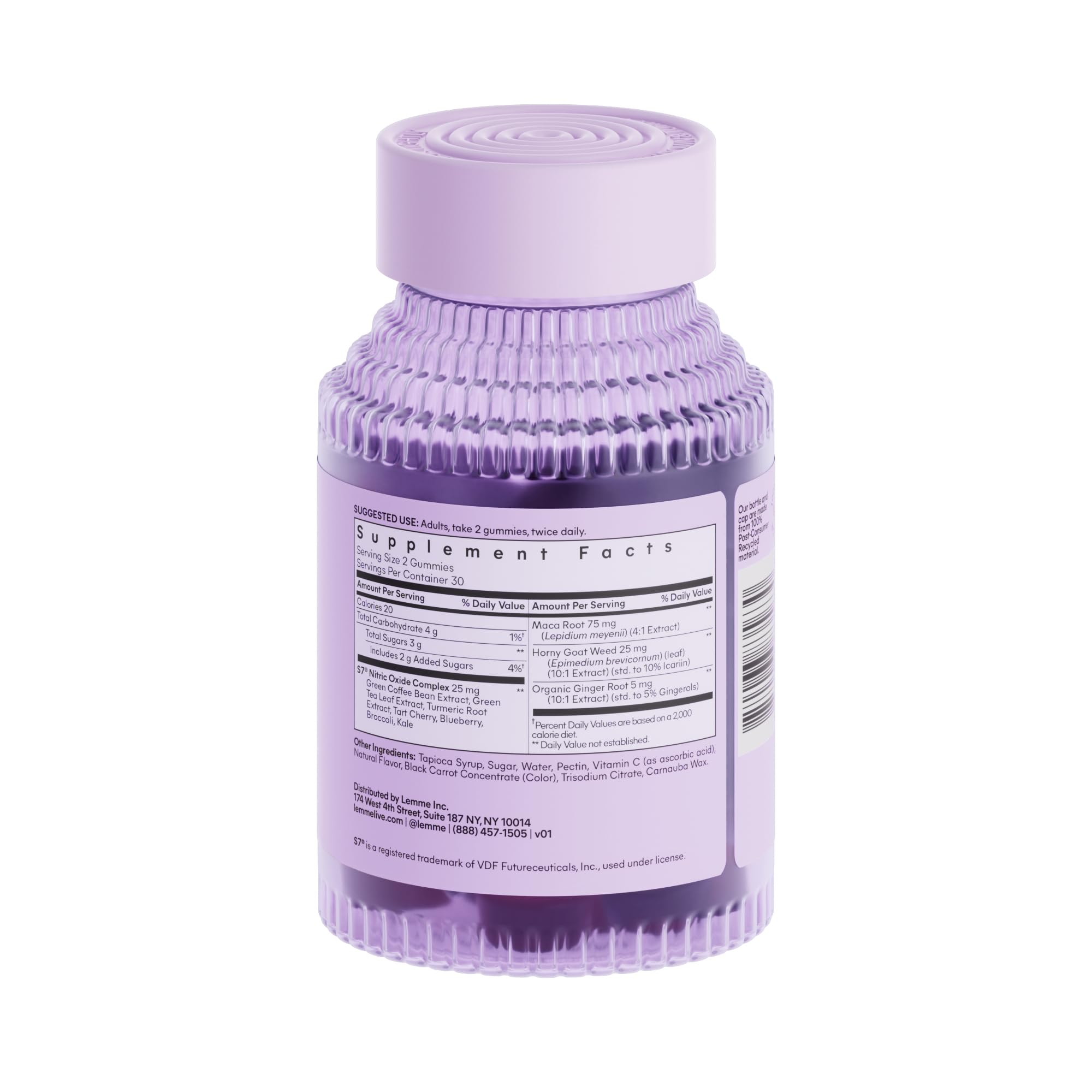 Lemme Play Daily Intimacy Gummies for Women and Men w/Clinically-Studied S7 Nitric Oxide Complex for Healthy Blood Flow