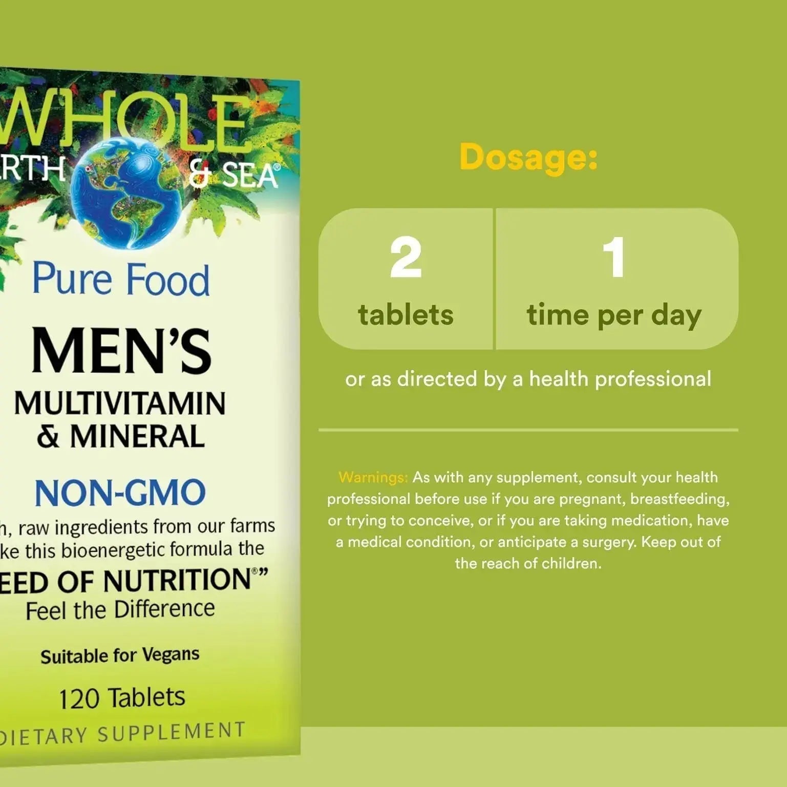 Natural Factors Whole Earth & Sea Men's Multivitamin s& Mineral, 1 Serving Contains Nutrition Equivalent to ½ lb of Veggies, 120 Tablets Natural Factors Au supplements