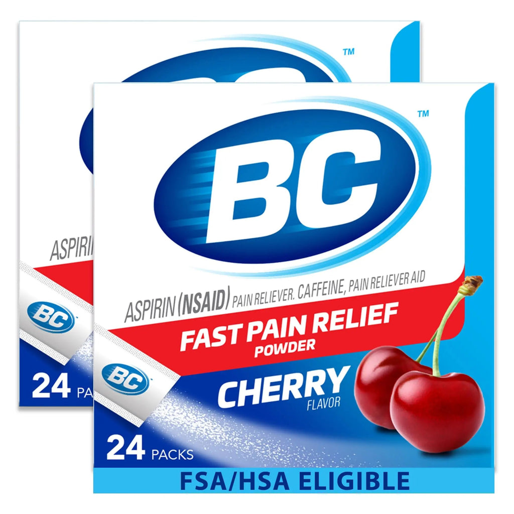 BC Powder Pain Reliever, Cherry Flavor Aspirin Dissolve Packs, 24 Count Powder Packets (2 Pack) BC Au supplements