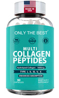 Premium Multi Collagen Peptides Capsules 1800mg - Types I, II, III, V, X To Support Skin, Hair, Nails - Helps Bones, Joints, Muscles, & Digestive Health