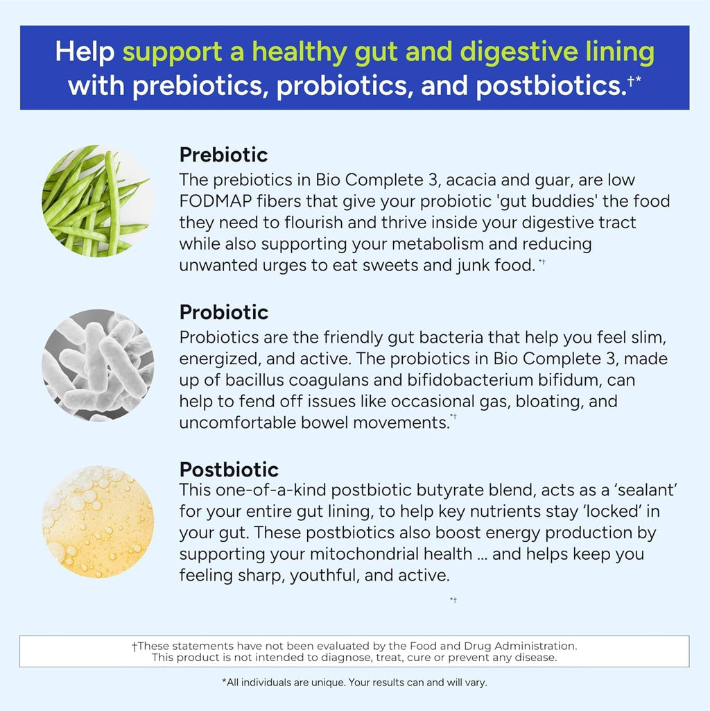 Gundry MD® Bio Complete 3 - Prebiotic, Probiotic, Postbiotic to Support Optimal Gut Health, 30 Day Supply (90 Day Supply) Gundry MD Au supplements