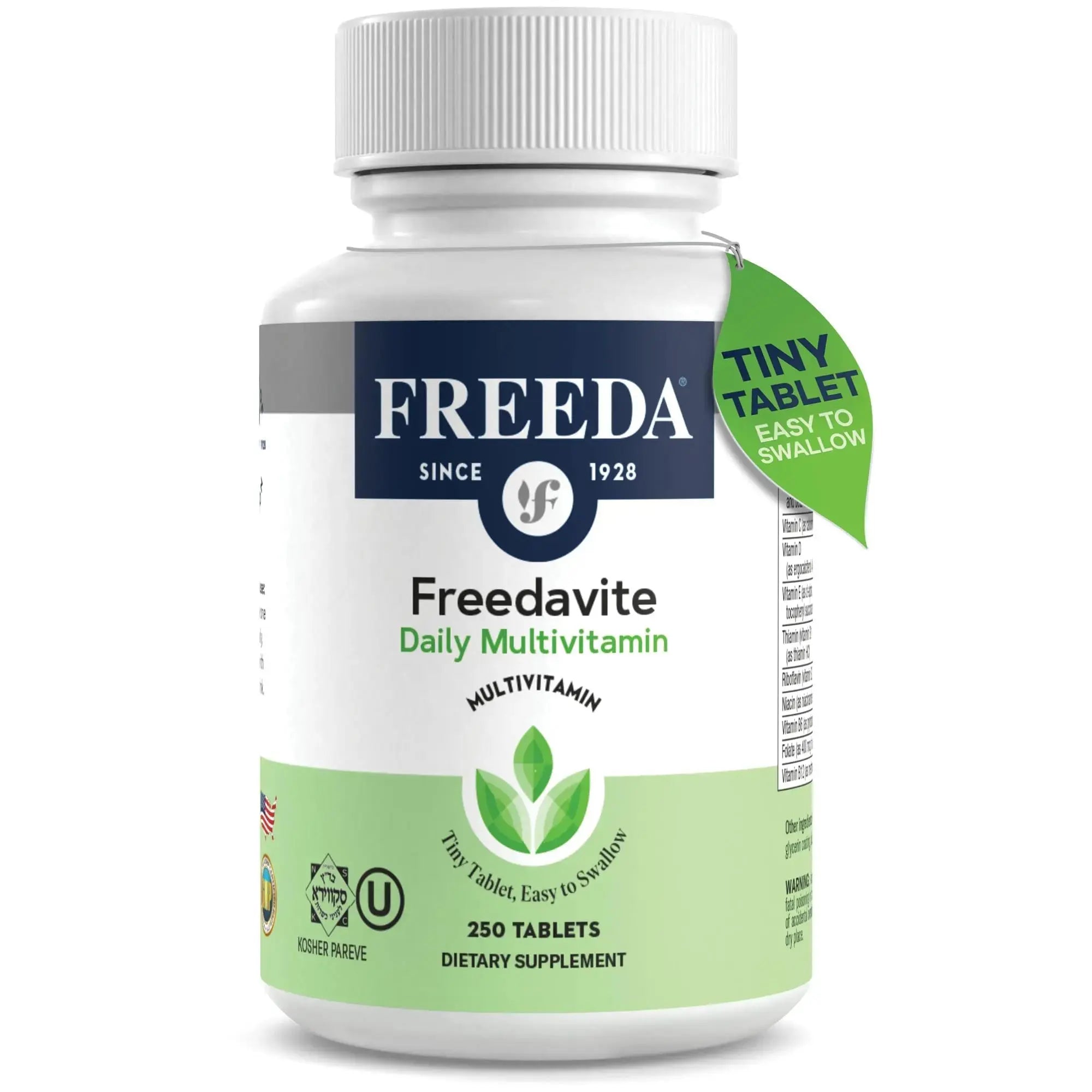 Freedavite Tiny Tablet - Moderate Multivitamin for Men and Women - Pure Vitamin A, C, D, E, B1, B2, B6, B12, Biotin, Calcium, Zinc, Iron, Magnesium FREEDA Au supplements