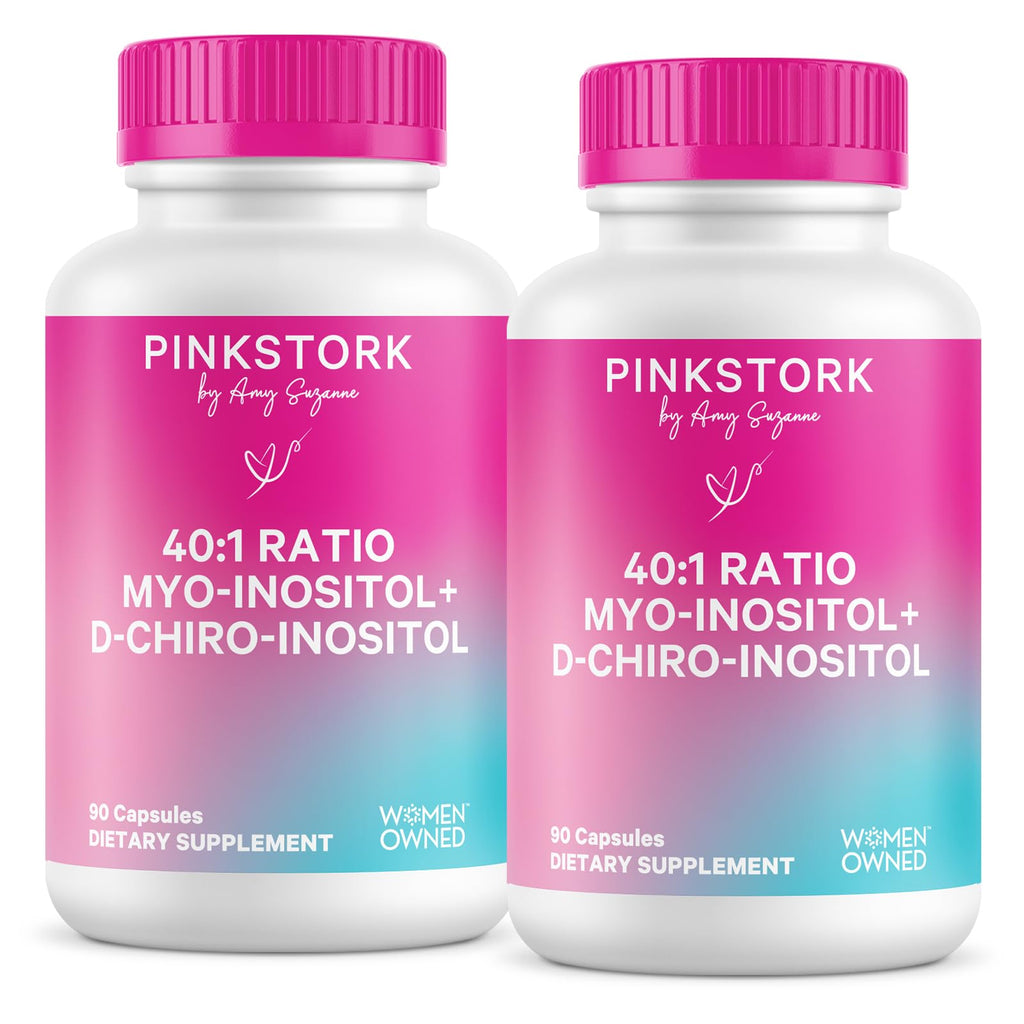 Pink Stork Myo-Inositol & D-Chiro Inositol Supplement - Hormonal Balance for Women - Ovarian Support - 40:1 Ratio - Fertility Supplements for Women - 180 Capsules, 2 Month Supply Pink Stork Au supplements